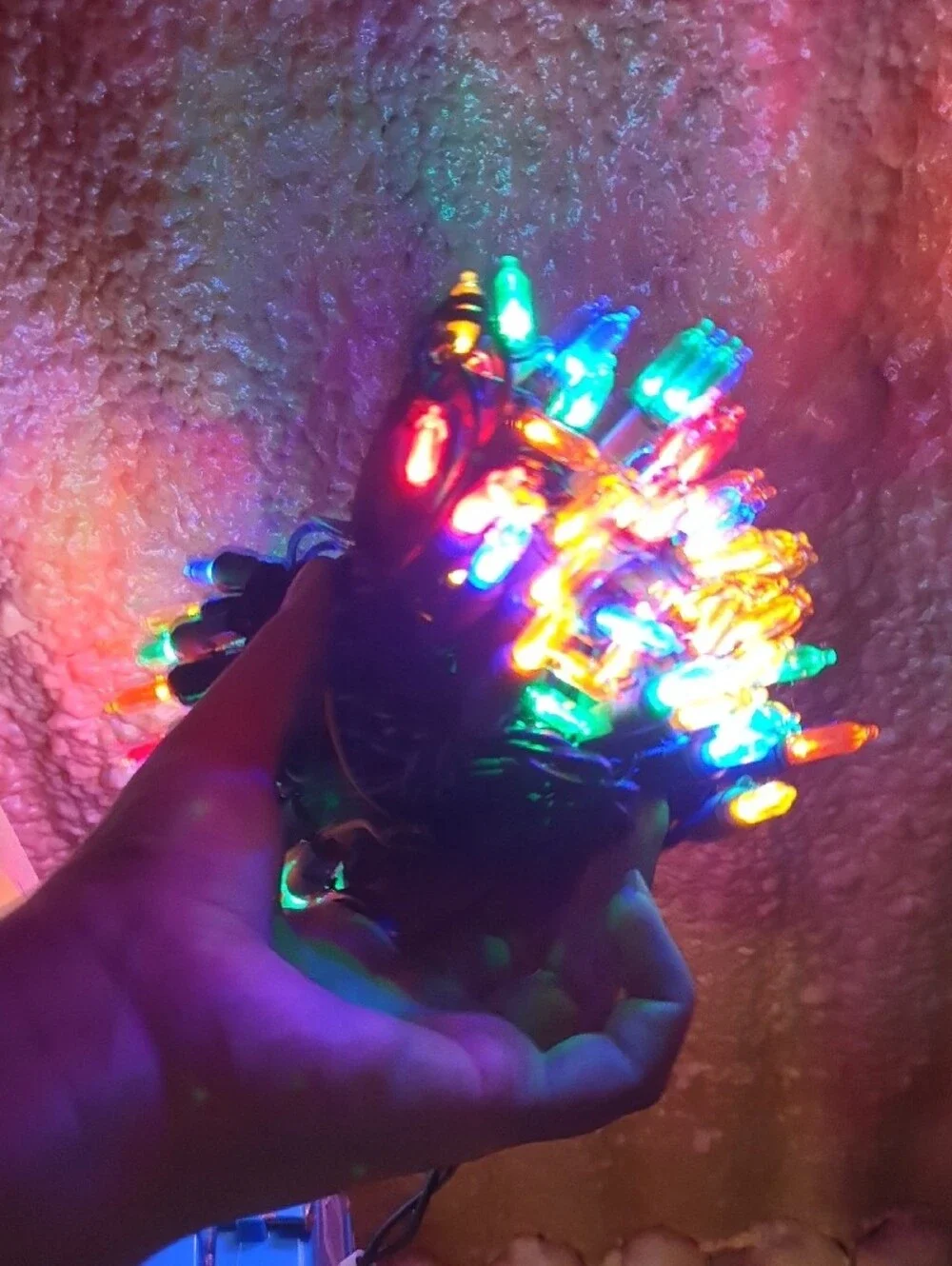 💜 Multi-Color Mini String Lights on Green Wire